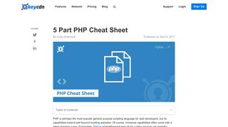 
                            3. 5 Part PHP Cheat Sheet - KeyCDN