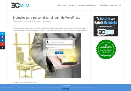 
                            9. 5 plugins para personalizar el login de WordPress - 3Cero
