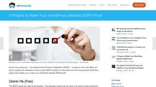 
                            11. 5 Plugins to Make Your WordPress Website GDPR-Proof | WP Upgrader