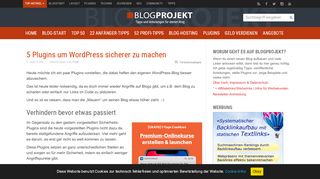 
                            11. 5 Plugins um WordPress sicherer zu machen - Blogprojekt