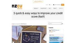 
                            8. 5 Quick & Easy Ways To Improve Your Credit Score (Fast!) | NZCU ...