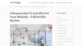 
                            12. 5 Reasons Not To Use Wix For Your Website - A Brief Wix Review
