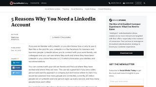 
                            6. 5 Reasons Why You Need a LinkedIn Account | Social Media Today