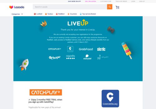 
                            4. 5% rebate and free delivery on all orders | LiveUp | Lazada.sg