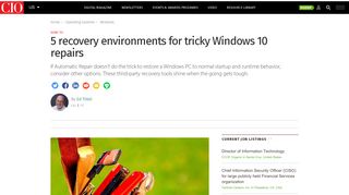 
                            7. 5 recovery environments for tricky Windows 10 repairs | CIO