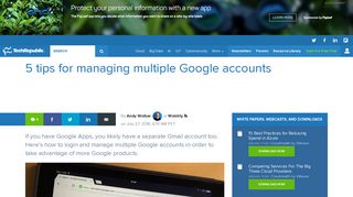 
                            13. 5 tips for managing multiple Google accounts - TechRepublic