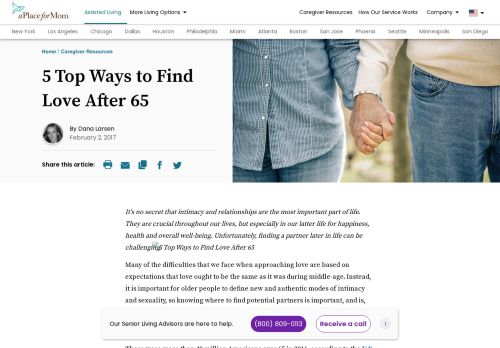 
                            6. 5 Top Ways to Find Love After 65 - A Place for Mom