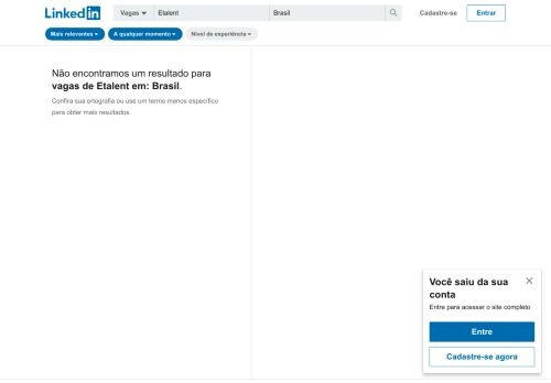 
                            10. 5 vagas de Etalent em Brasil - LinkedIn