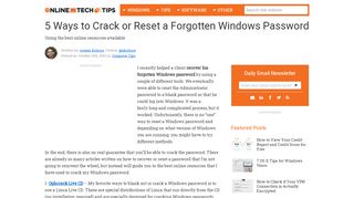 
                            7. 5 Ways to Crack or Reset a Forgotten Windows Password