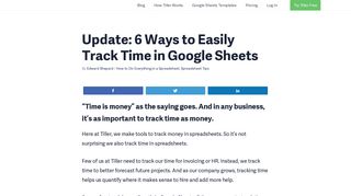 
                            9. 5 Ways to Easily Track Time in Google Sheets - Tiller Money
