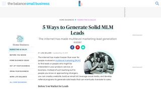 
                            12. 5 Ways to Generate Solid MLM Leads - The Balance Small Business
