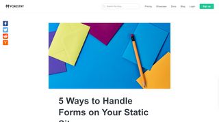 
                            11. 5 Ways to Handle Forms on Your Static Site | Forestry.io