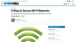 
                            8. 5 Ways to Secure Wi-Fi Networks | Network World