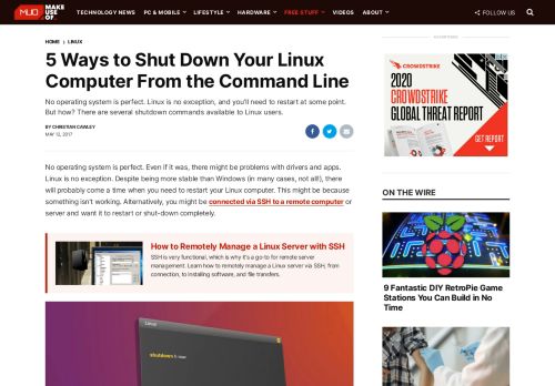 
                            9. 5 Ways to Shut Down Your Linux Computer From the Command Line