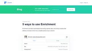 
                            4. 5 ways to use Clearbit Enrichment