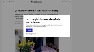 
                            12. 50 Facebook-Freunde sind Airbnb zu wenig | NZZ