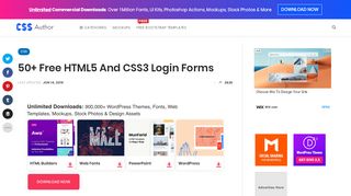 
                            1. 50+ Free HTML5 And CSS3 Login Forms » CSS Author