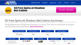 
                            11. 50 Free Spins at Shadow Bet Casino | No Deposit Bonus :No Deposit ...