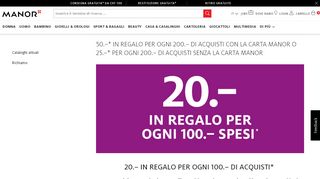 
                            10. 50.–* IN REGALO PER OGNI 200.– DI ACQUISTI CON LA ... - Manor