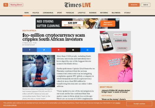 
                            11. $50-million cryptocurrency scam cripples South African investors