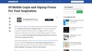 
                            3. 50 Mobile Login and Signup Forms For Your Inspiration - Hongkiat