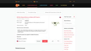 
                            12. $50 No Deposit Bonus at Mona VIP Casino - Posted On 2014-08-08 ...