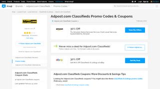 
                            5. 50% Off Adpost.com Classifieds Promo Code (+4 Top Offers) Feb 19