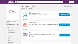 
                            13. 50% Off QVC Promo Codes, Coupons + $5 Cash Back - RetailMeNot