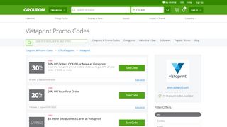 
                            11. 50% off Vistaprint Coupons, Promo Codes & Deals 2019 - Groupon