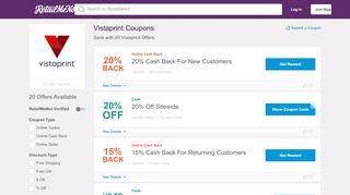 
                            9. 50% Off Vistaprint Coupons, Promo Codes February 2019 - RetailMeNot