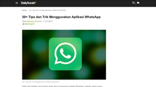 
                            9. 50 Tips dan Cara Menggunakan WhatsApp Paling Lengkap | Dailysocial