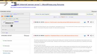 
                            10. “500 internal server error”– WordPress.org Forums