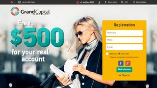 
                            8. $500 No-Deposit Bonus for Forex trading – Grand Capital