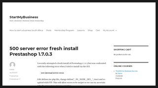 
                            13. 500 server error fresh install Prestashop 1.7.0.3 – StartMyBusiness