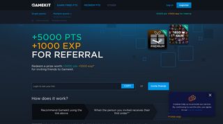 
                            9. +5000 pts +1000 exp for referral - Earn free pts - Gamekit - MMO ...