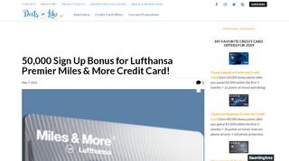 
                            12. 50,000 Sign Up Bonus for Lufthansa Premier Miles & More Credit ...