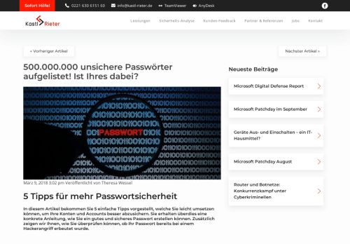 
                            12. 500.000.000 unsichere Passwörter aufgelistet! Ist Ihres dabei? - Kastl ...