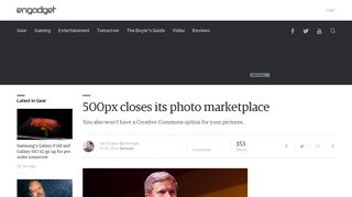 
                            7. 500px closes its photo marketplace - Engadget