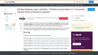 
                            2. 502 Bad Gateway: nginx, php5-fpm, 175/209 connect() failed (111 ...