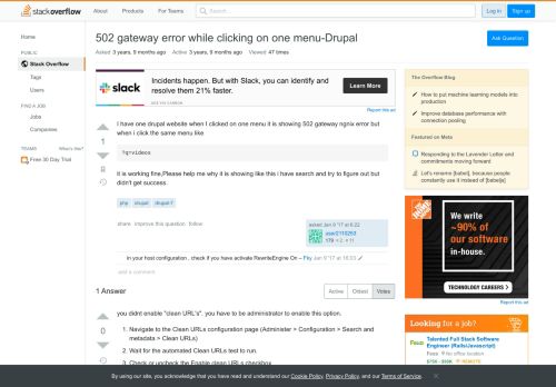 
                            10. 502 gateway error while clicking on one menu-Drupal - Stack Overflow