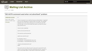 
                            8. 503 AUTH command used when not advertised - Mailing List Archive