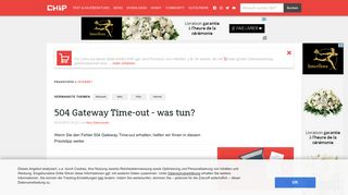
                            11. 504 Gateway Time-out - was tun? - CHIP