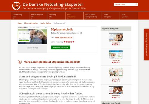 
                            8. 50plusmatch.dk anmeldelse - gratis test af den senior dating portal