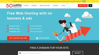 
                            4. 50Webs.com: Free Web Hosting with no banners & ads