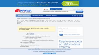 
                            4. 513664793 contribuinte de EMPIRICUS RESEARCH PORTUGAL, LDA
