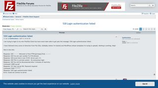 
                            12. 530 Login authentication failed - FileZilla Forums