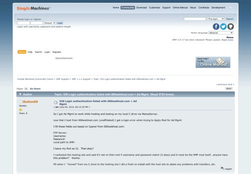 
                            11. 530 Login authentication failed with 000webhost.com + Ad Mgmt ...