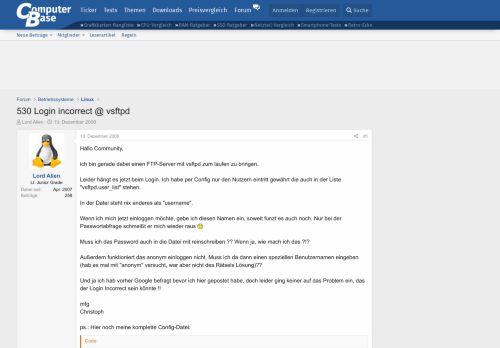 
                            8. 530 Login incorrect @ vsftpd | ComputerBase Forum