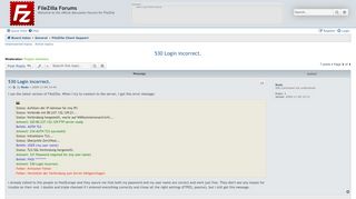 
                            13. 530 Login incorrect. - FileZilla Forums