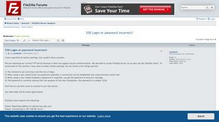 
                            7. 530 Login or password incorrect! - FileZilla Forums